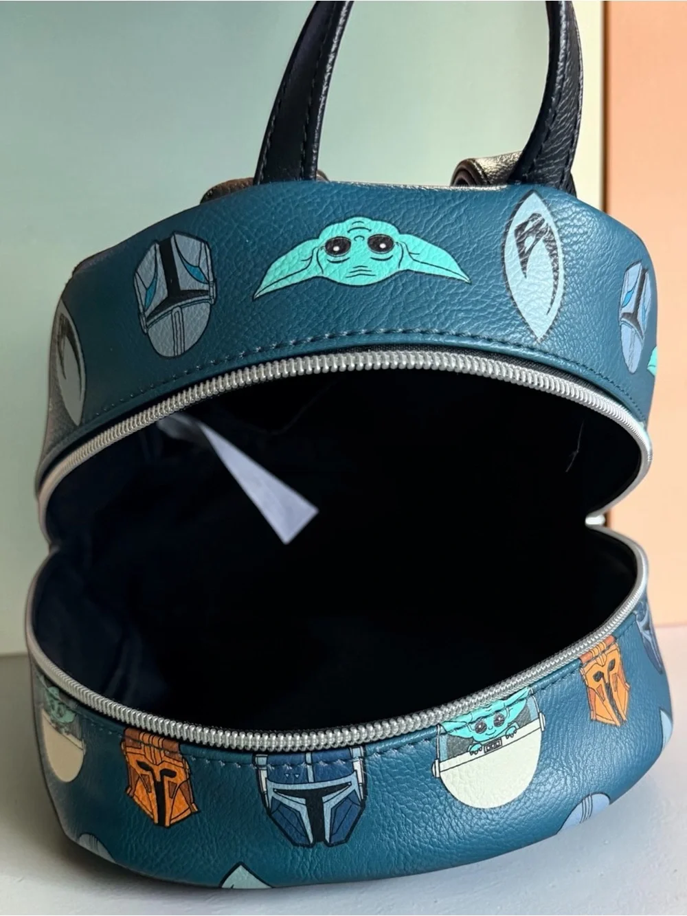Funko Star Wars The Mandalorian Grogu Mini Backpack Teal Black Adjustable Straps
